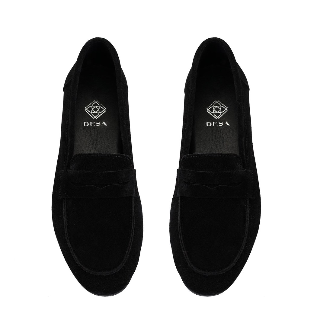 Kadın Siyah Süet Deri Loafer