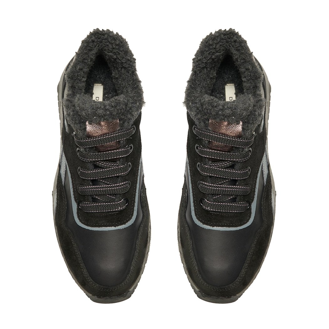 Kadın Siyah Süet Deri Spor Ayakkabı