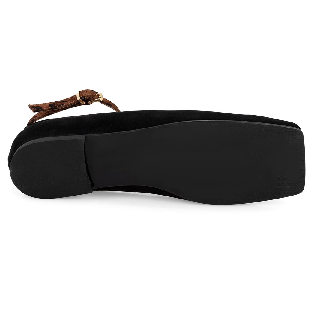 Kadın Siyah Süet Mary Jane Babet