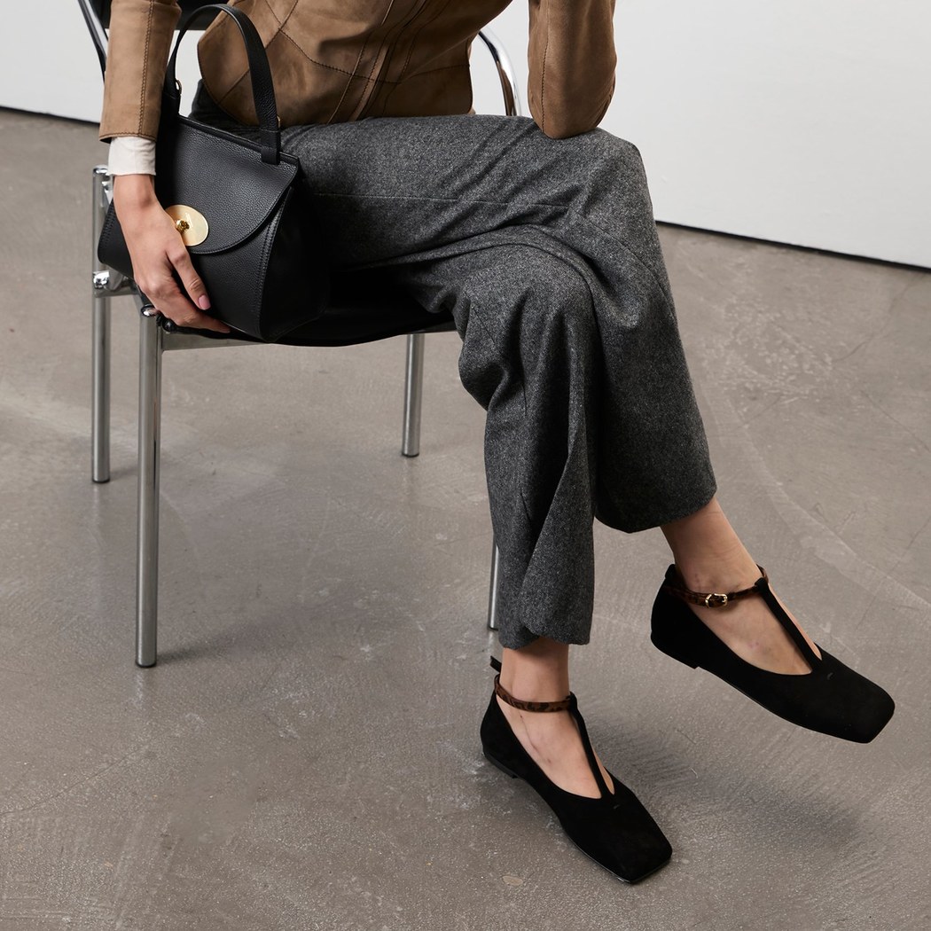 Kadın Siyah Süet Mary Jane Babet