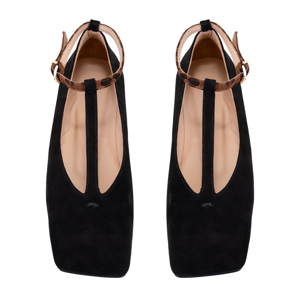 Kadın Siyah Süet Mary Jane Babet