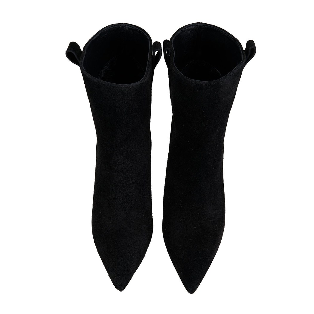 Kadın Siyah Süet Topuklu Bot
