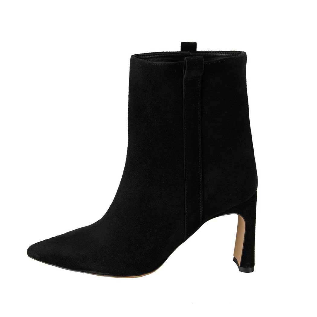 Kadın Siyah Süet Topuklu Bot