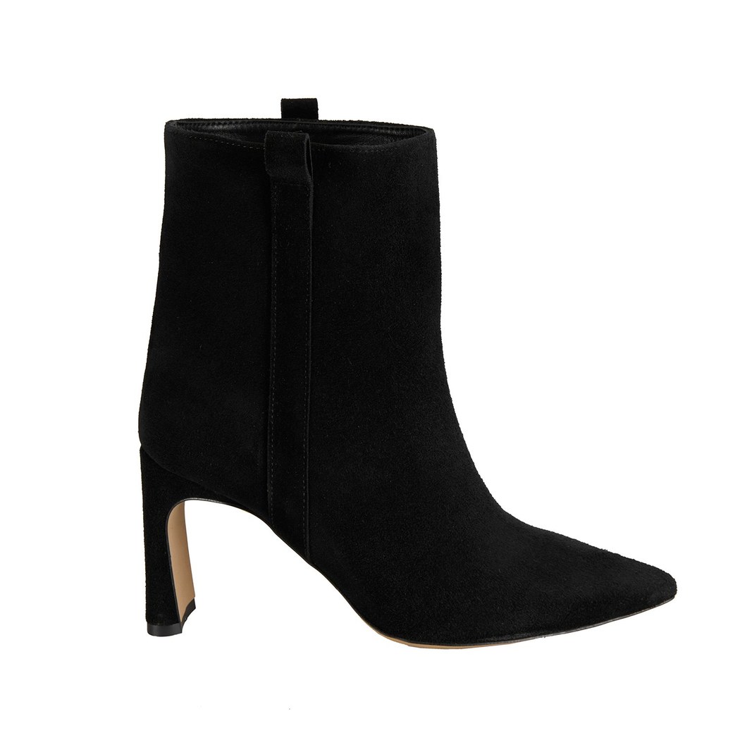 Kadın Siyah Süet Topuklu Bot