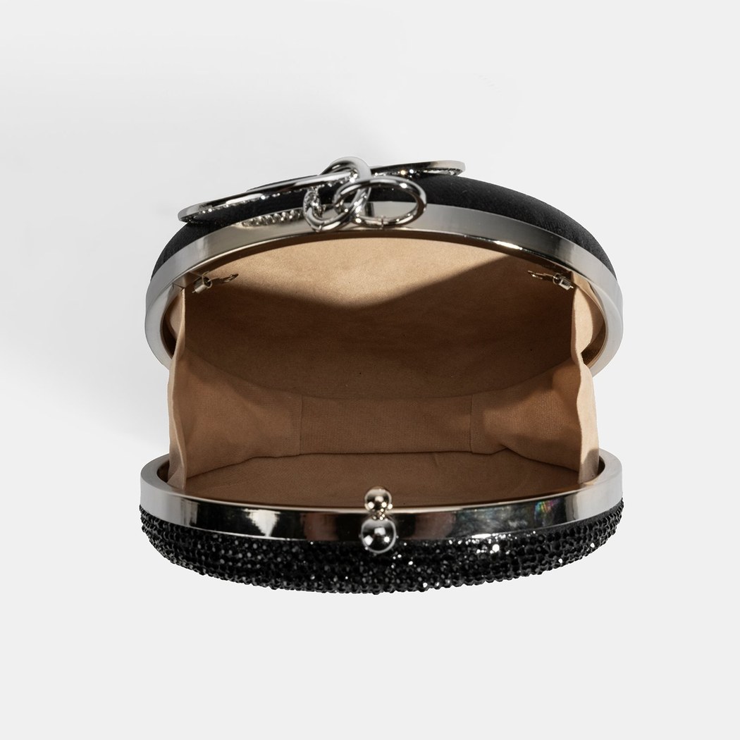 Kadın Siyah Taş Detaylı Gece El Çantası