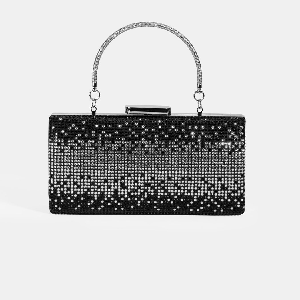 Kadın Siyah Taş Detaylı Gece El Çantası