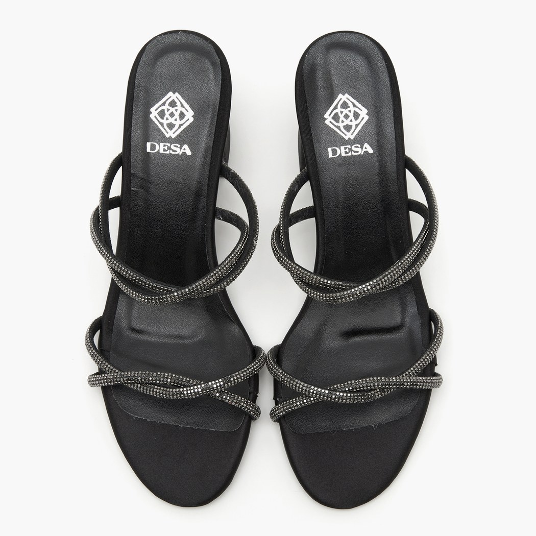 Kadın Siyah Taşlı Abiye Terlik