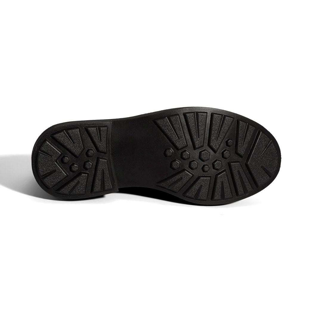 Kadın Siyah Toka Aksesuarlı Kalın Tabanlı Deri Loafer