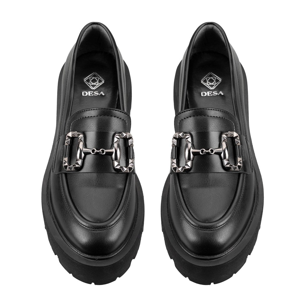 Kadın Siyah Toka Detaylı Loafer