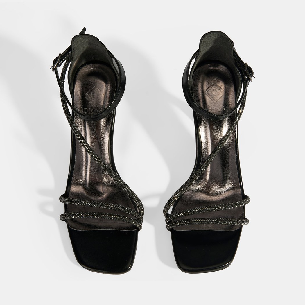 Kadın Siyah Toka Detaylı Topuklu Abiye Sandalet