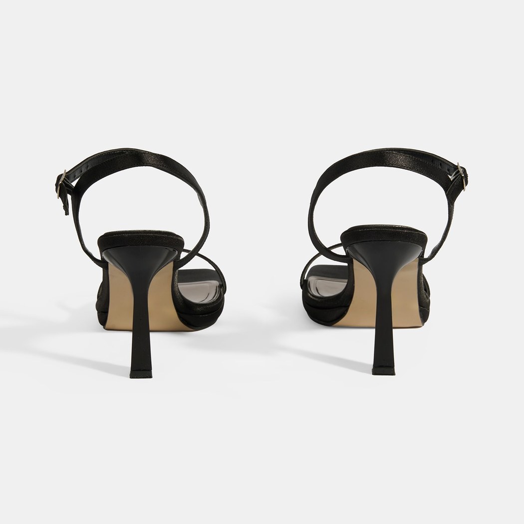 Kadın Siyah Toka Detaylı Topuklu Abiye Sandalet