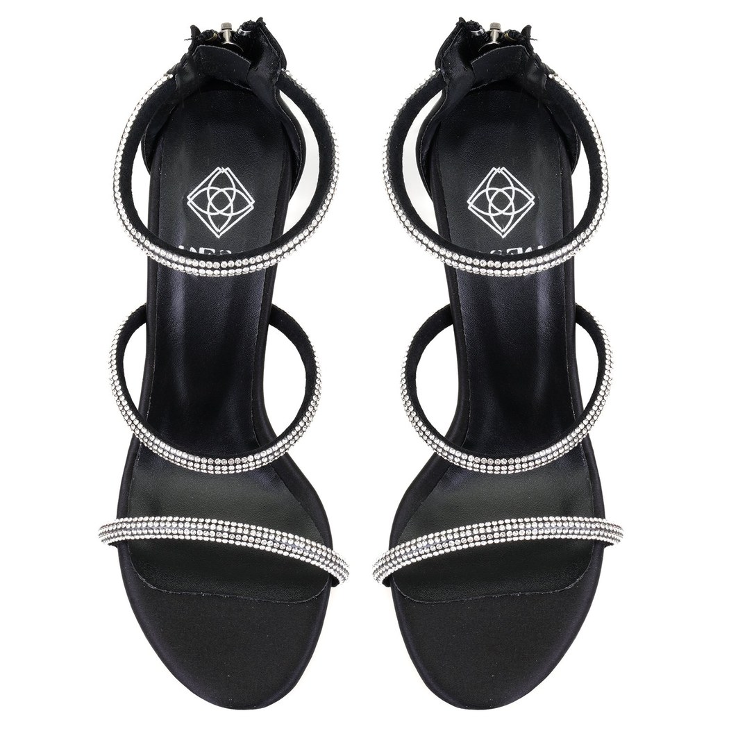 Kadın Siyah Topuklu Abiye Sandalet