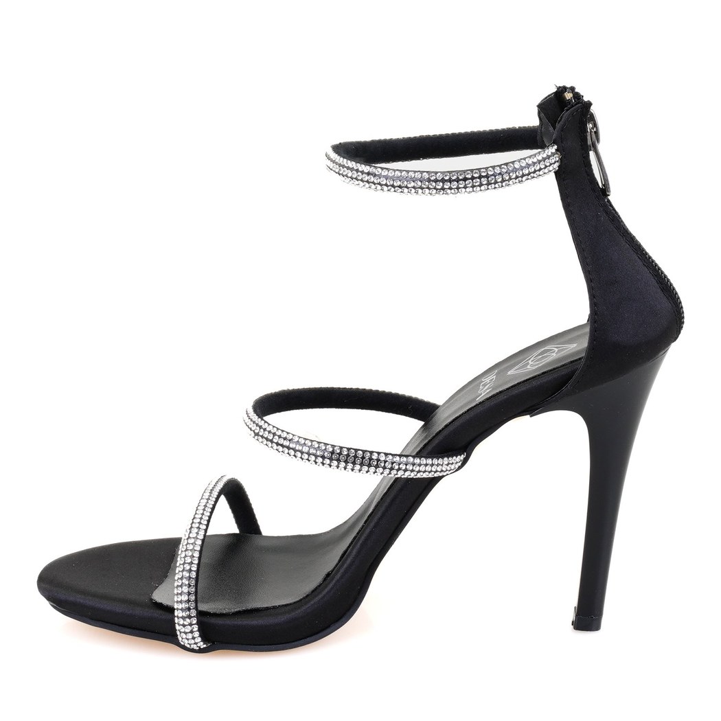 Kadın Siyah Topuklu Abiye Sandalet