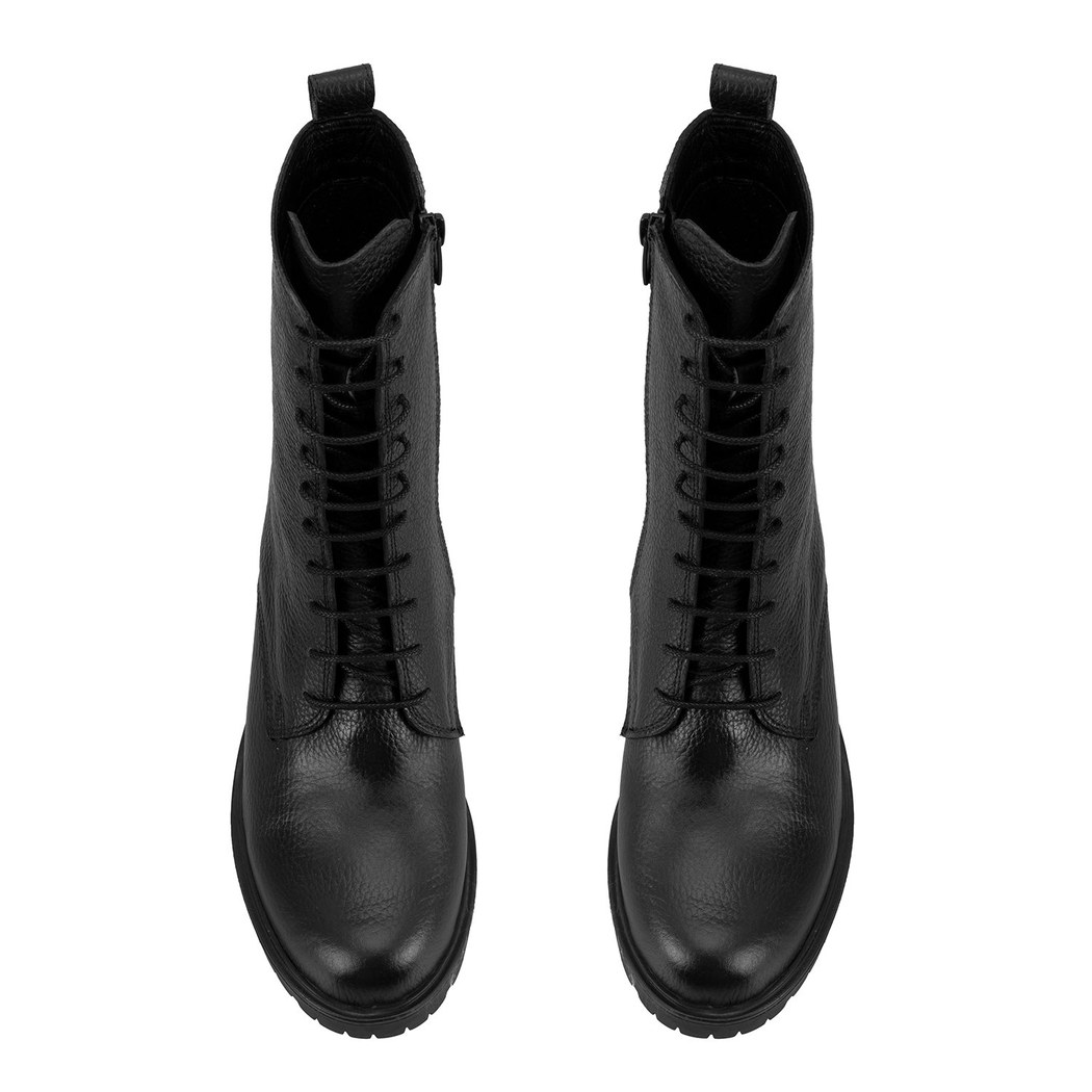 Kadın Siyah Topuklu Deri Bot