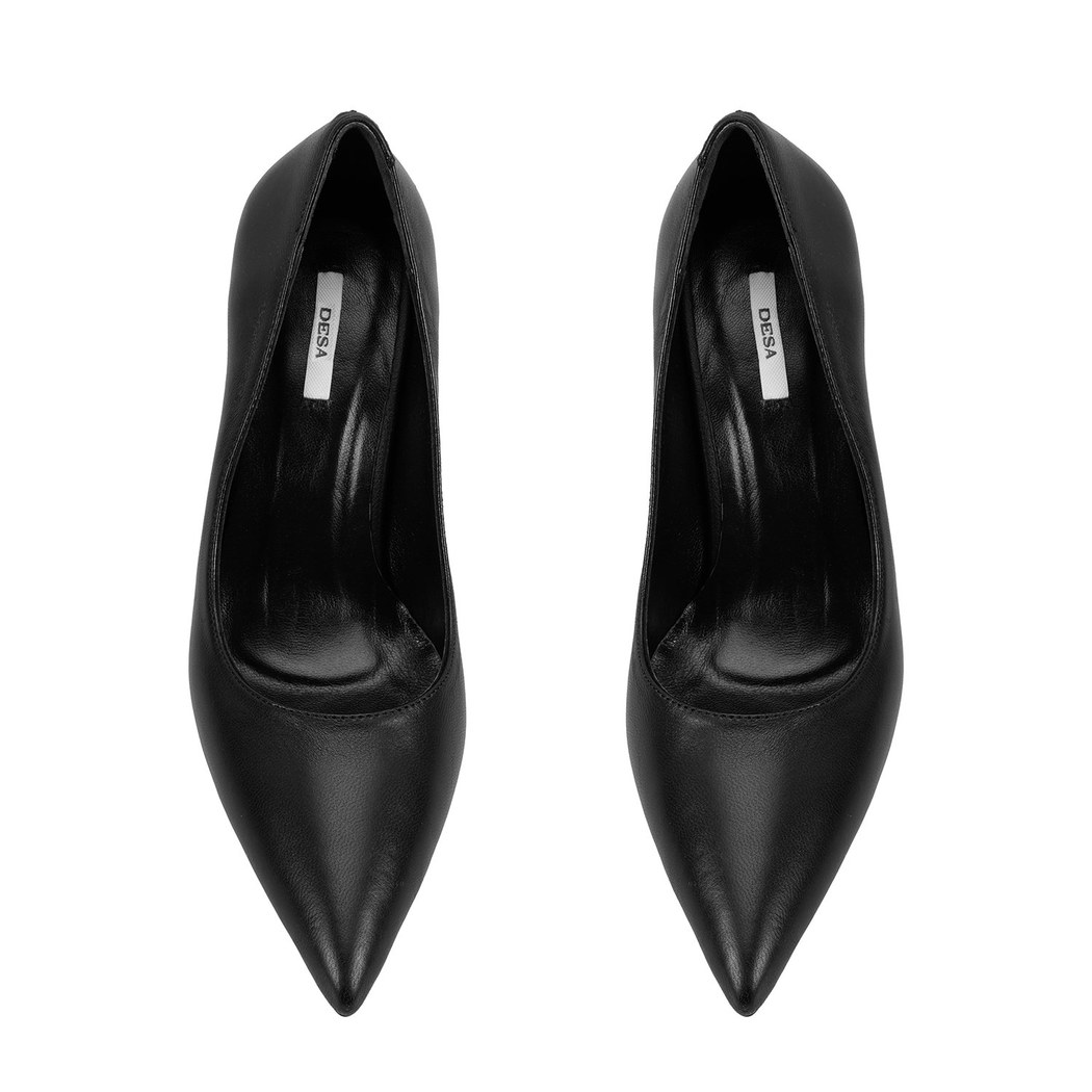 Kadın Siyah Topuklu Deri Klasik Ayakkabı