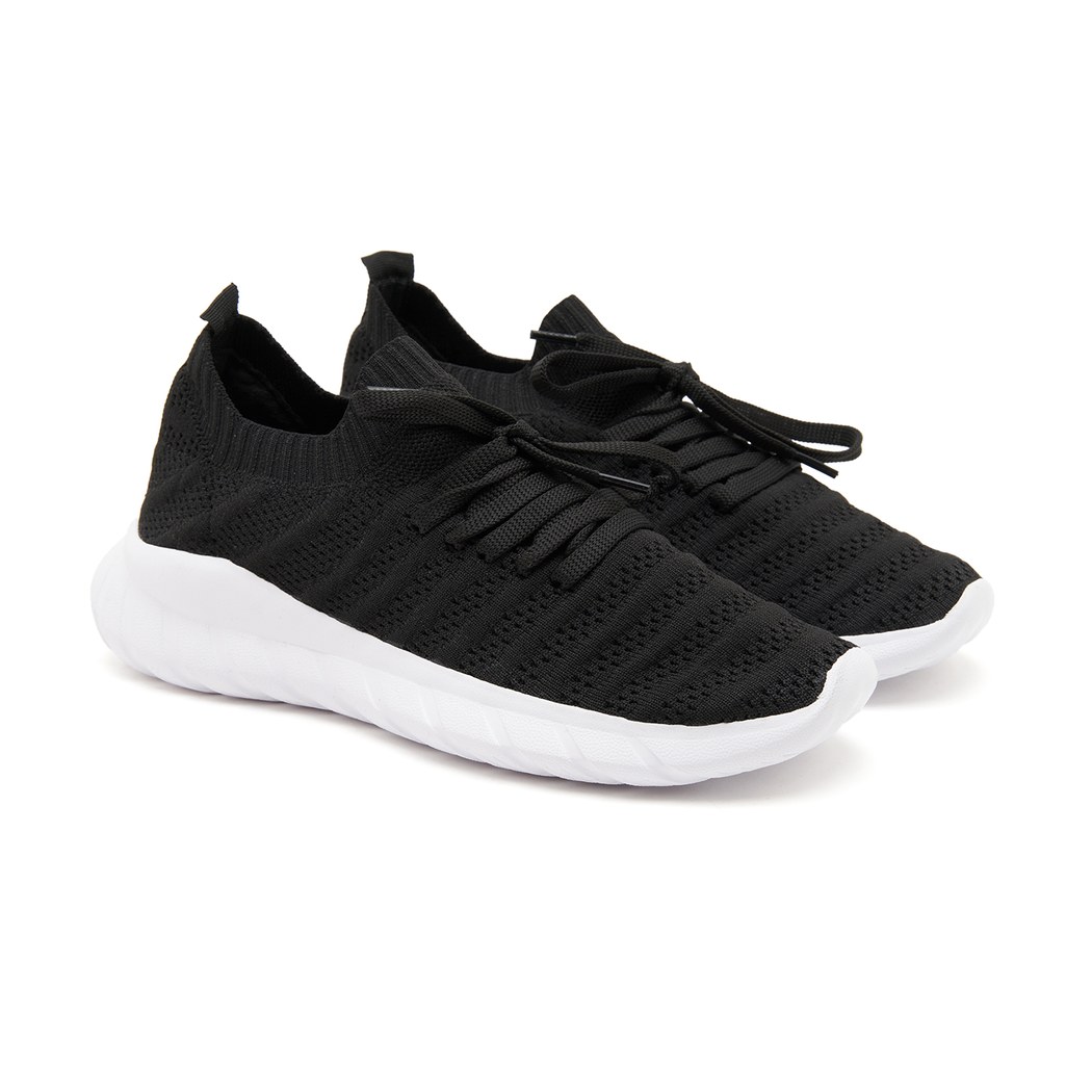 Kadın Siyah Triko Günlük Ayakkabı