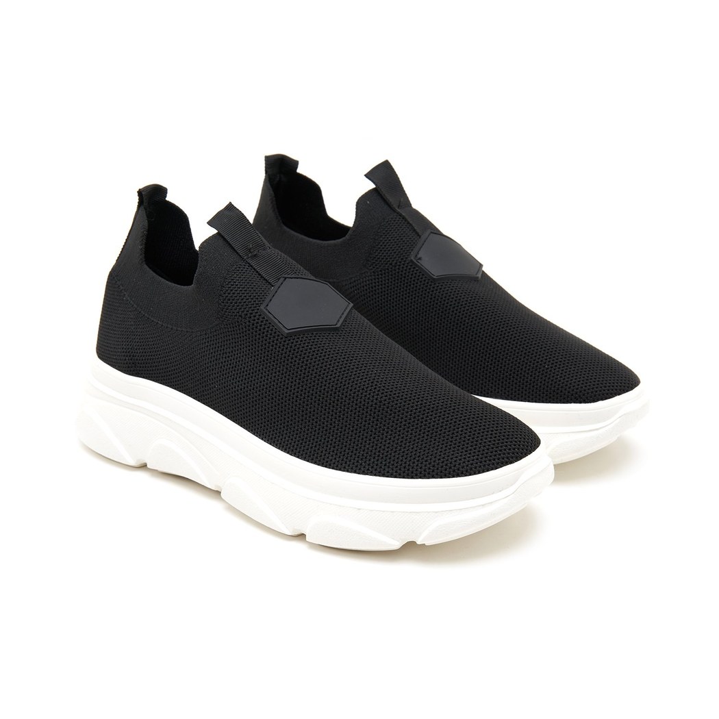 Kadın Siyah Triko Spor Ayakkabı