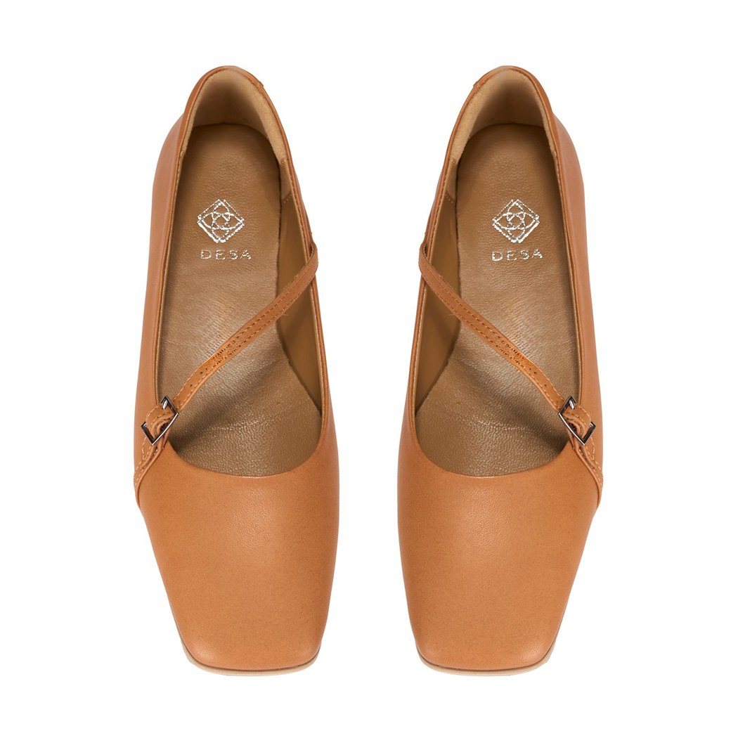 Kadın Taba Ayarlanabilir Tokalı Deri Babet