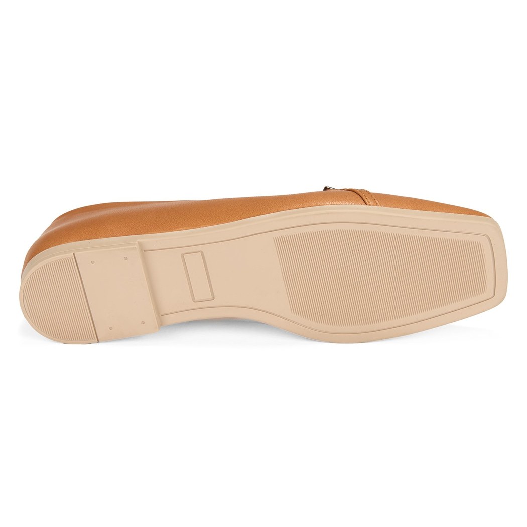 Kadın Taba Ayarlanabilir Tokalı Deri Babet