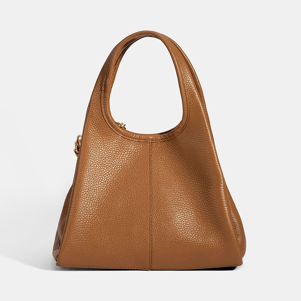 Kadın Taba Charm Aksesuarlı Deri El Çantası