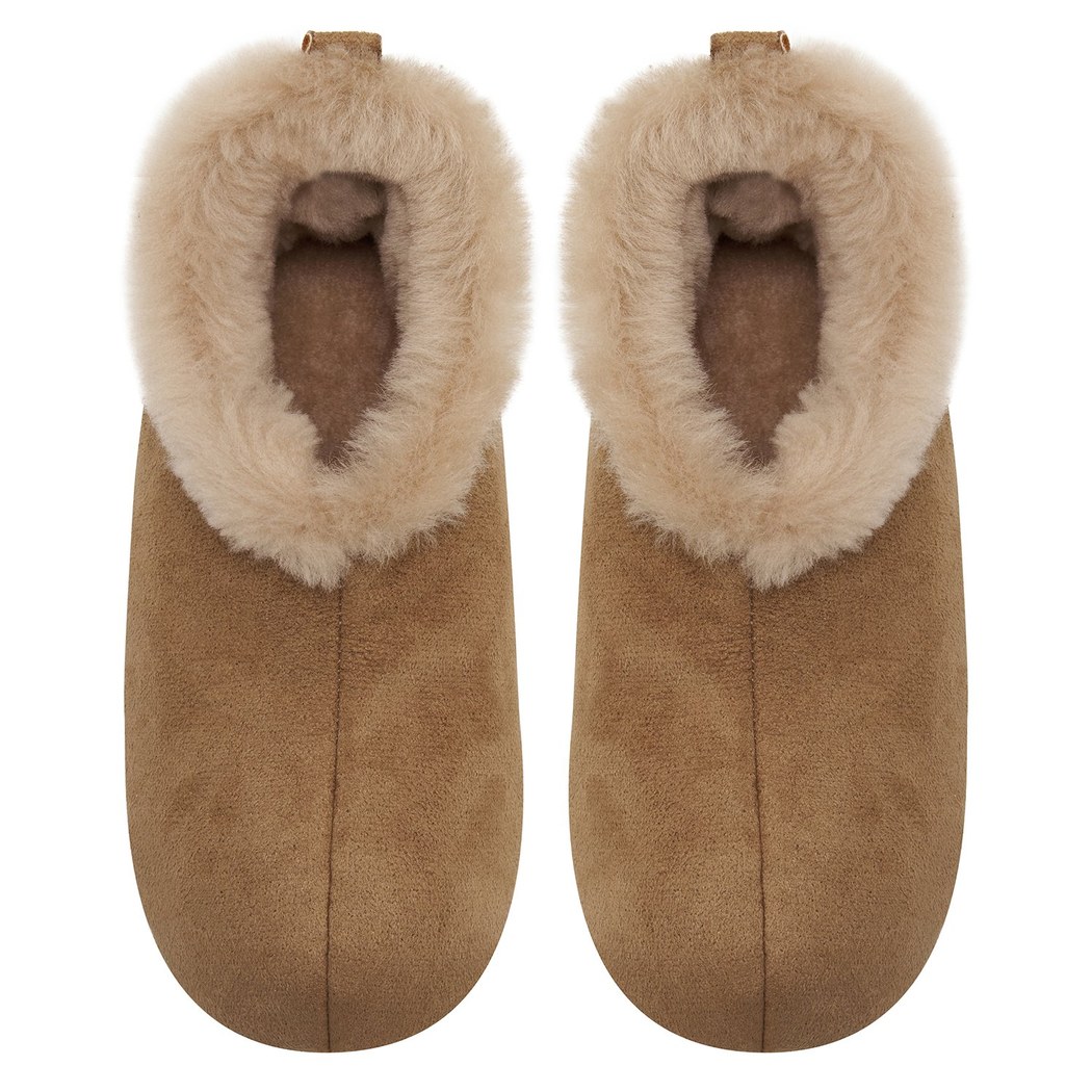 Kadın Taba Fluffy Yünlü Patik