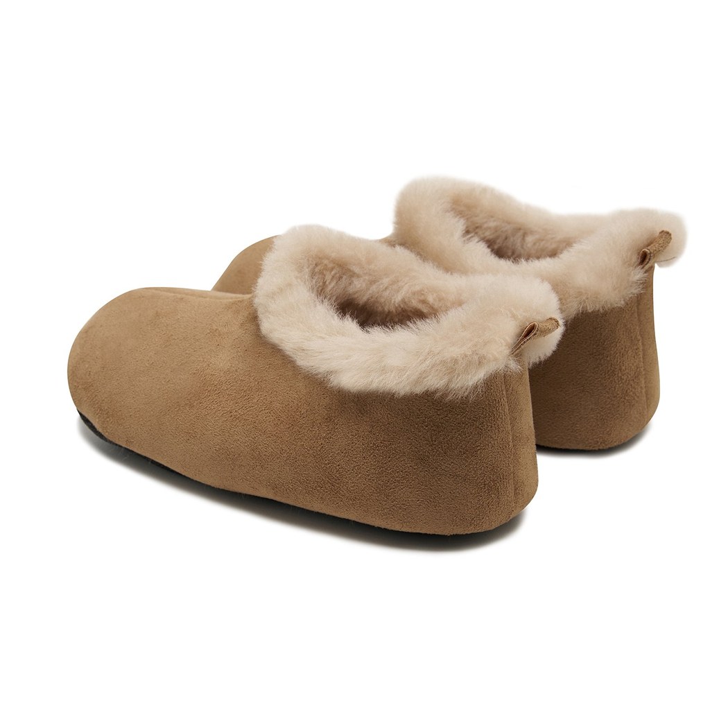 Kadın Taba Fluffy Yünlü Patik