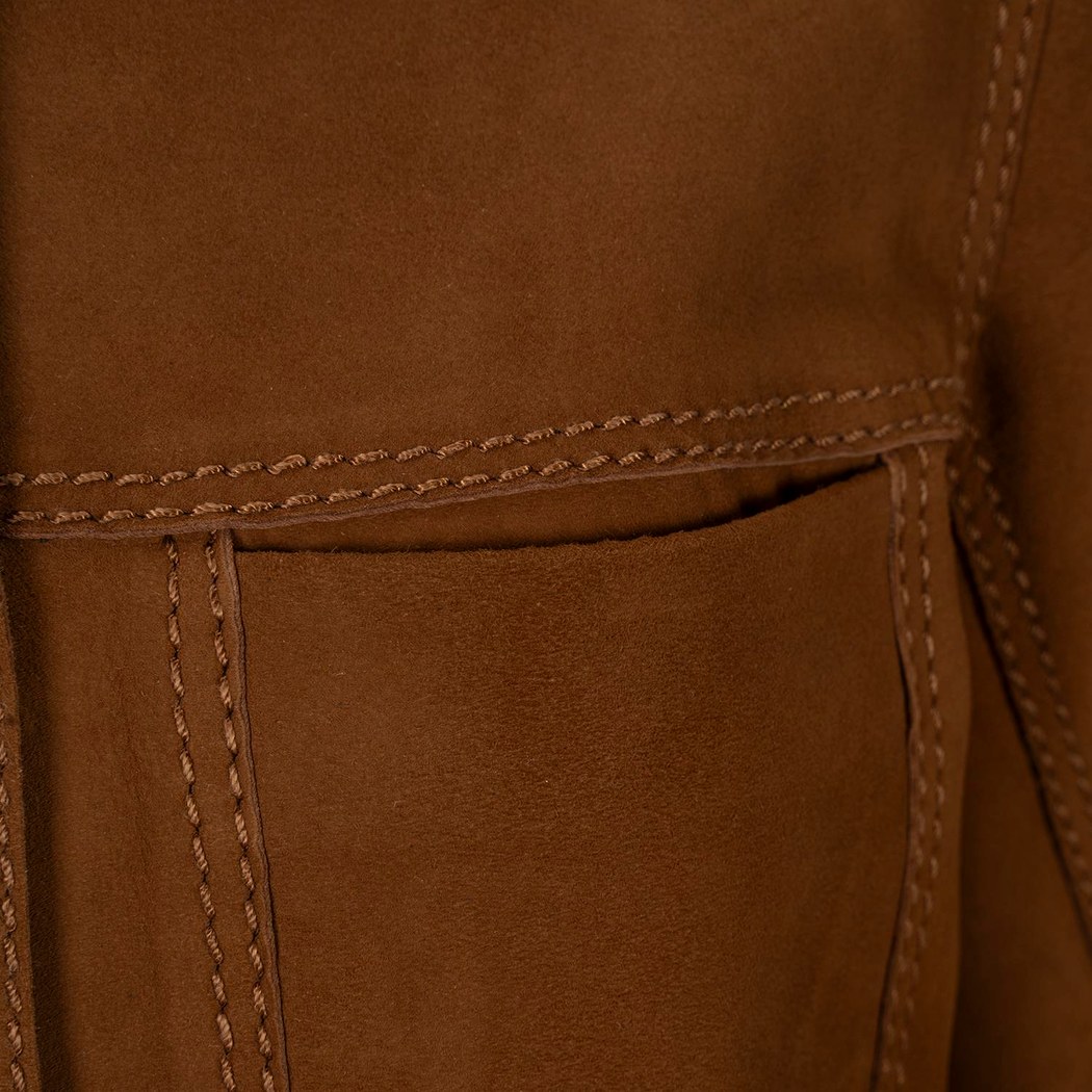 Kadın Taba Gömlek Yakalı Düğmeli Süet Ceket