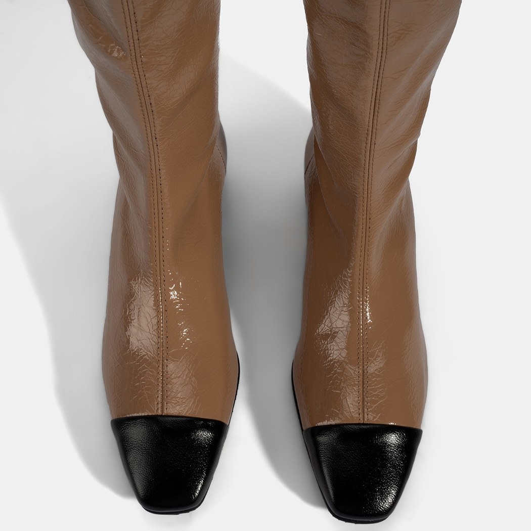 Kadın Taba Kalın Topuklu Stretch Çizme