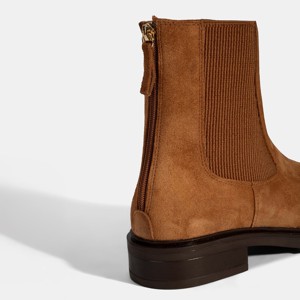 Kadın Taba Lastikli Süet Chelsea Bot