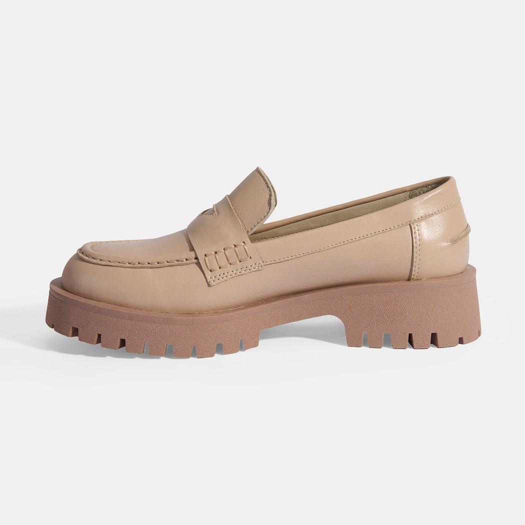 Kadın Taba Slip-On Deri Loafer