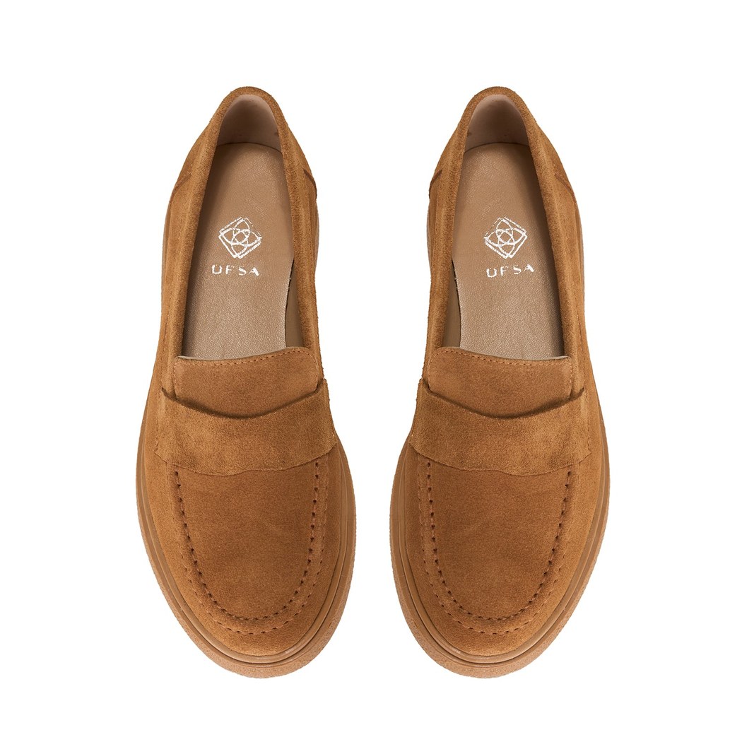 Kadın Taba Süet Deri Loafer