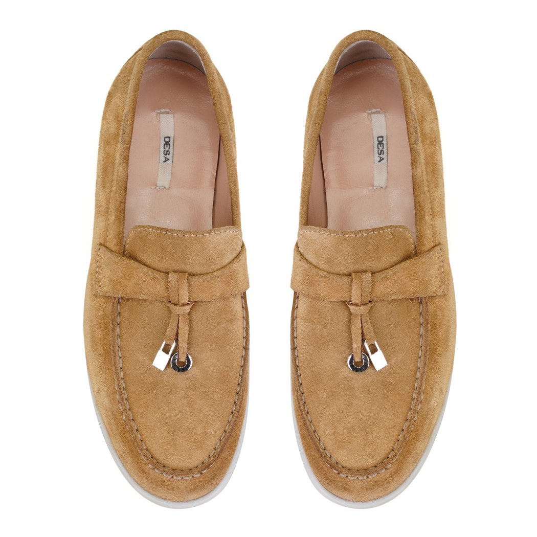 Kadın Taba Süet Deri Loafer