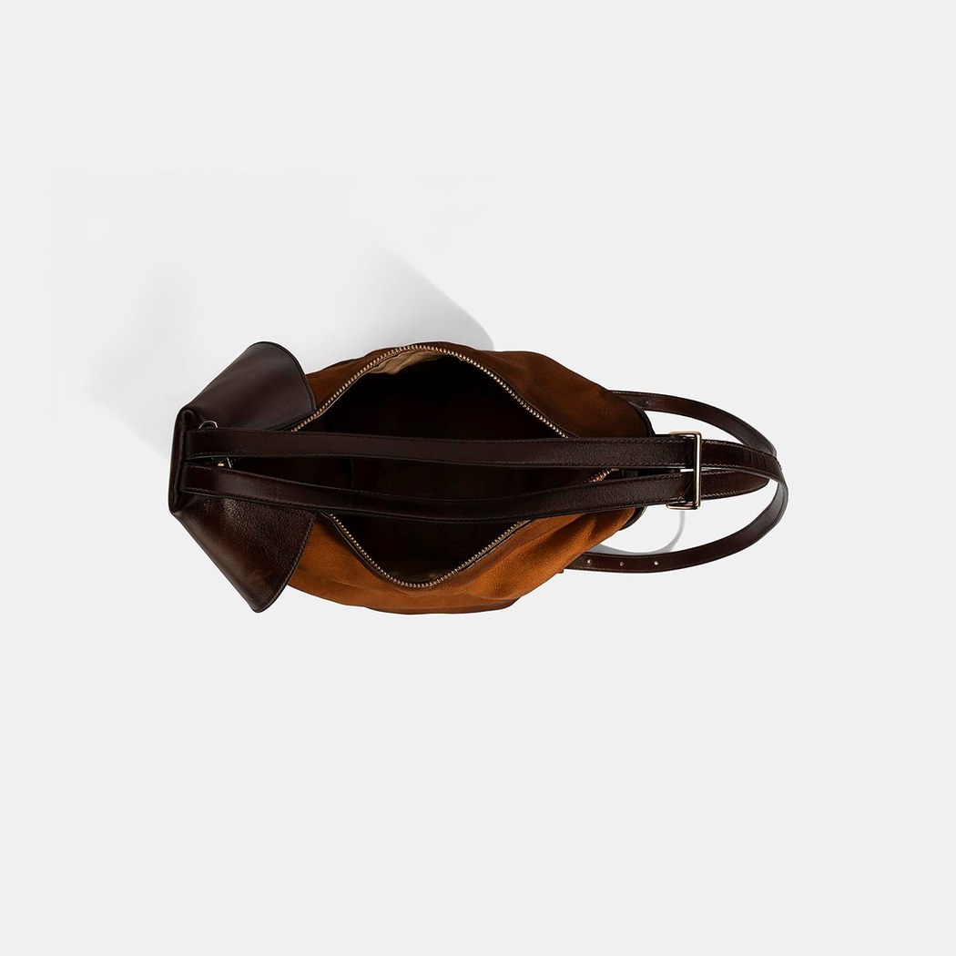 Kadın Taba Süet Deri Sırt Çantası