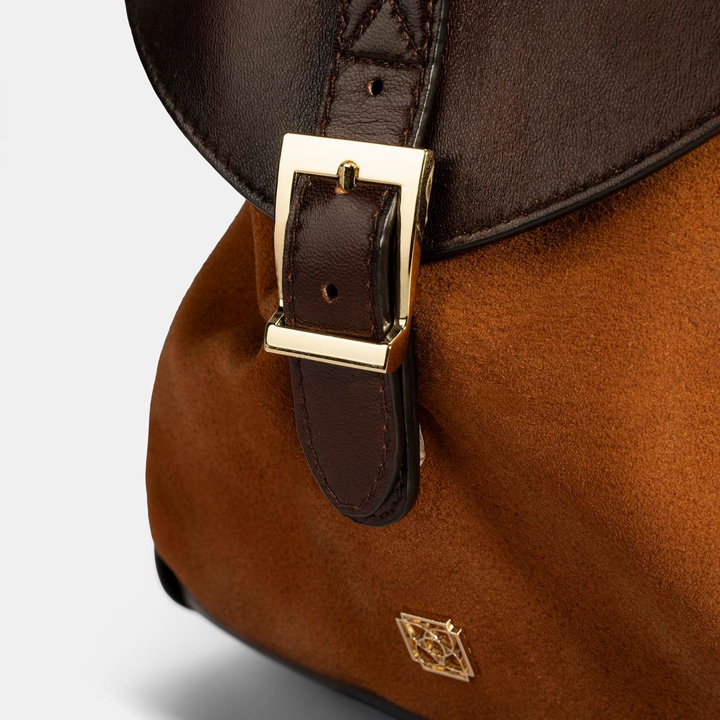 Kadın Taba Süet Deri Sırt Çantası