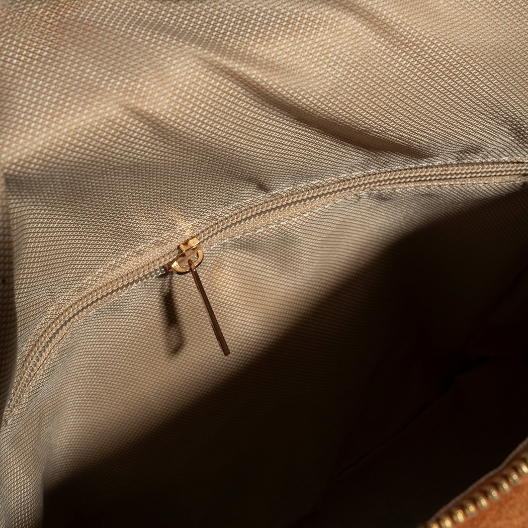 Kadın Taba Süet Detaylı Fermuarlı Sırt Çantası