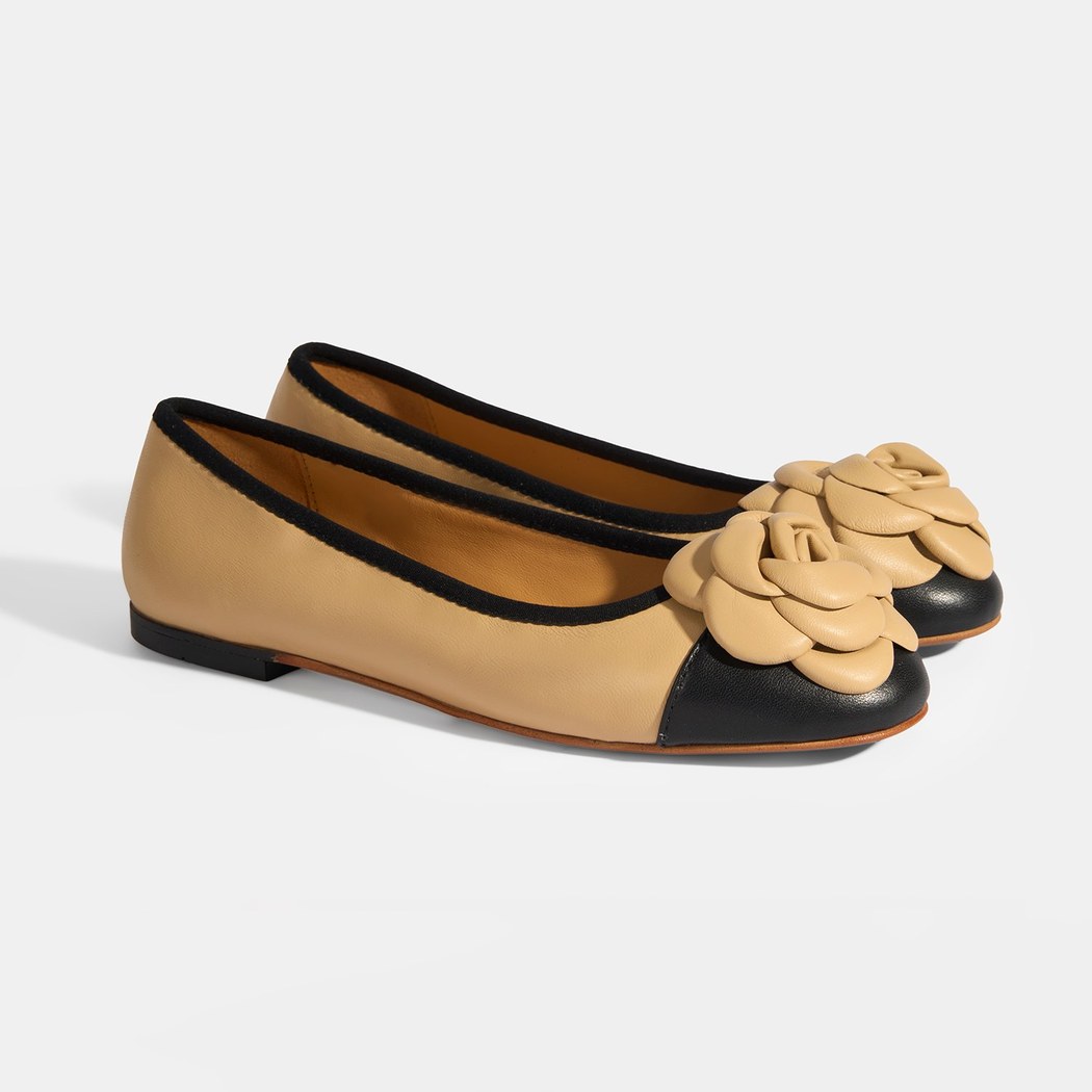 Kadın Ten Aksesuar Detaylı Deri Babet 