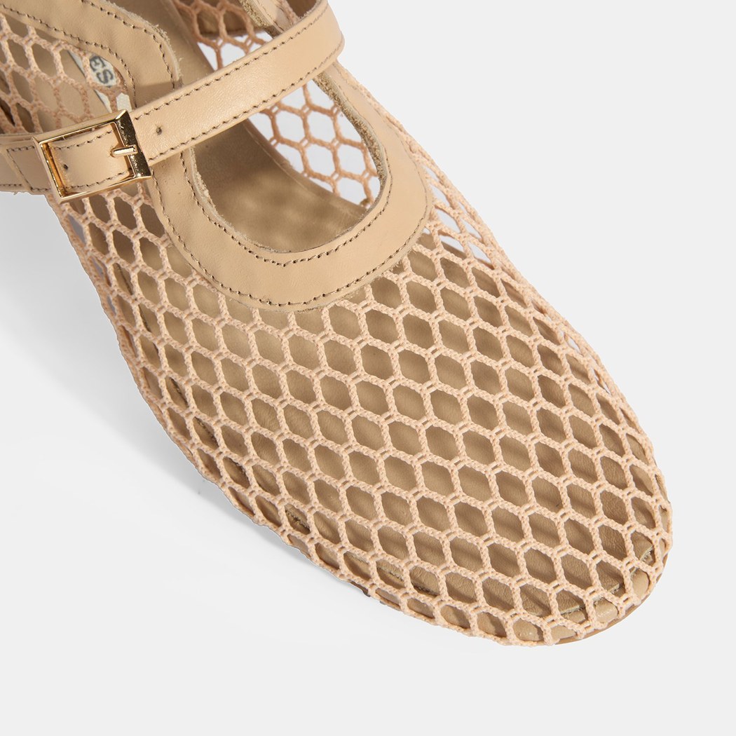 Kadın Ten Ayarlanabilir Metal Tokalı File Babet