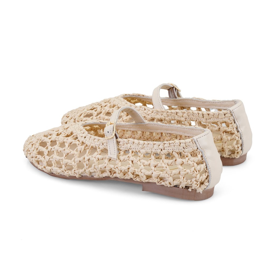 Kadın Ten Ayarlanabilir Tokalı Hasır Babet