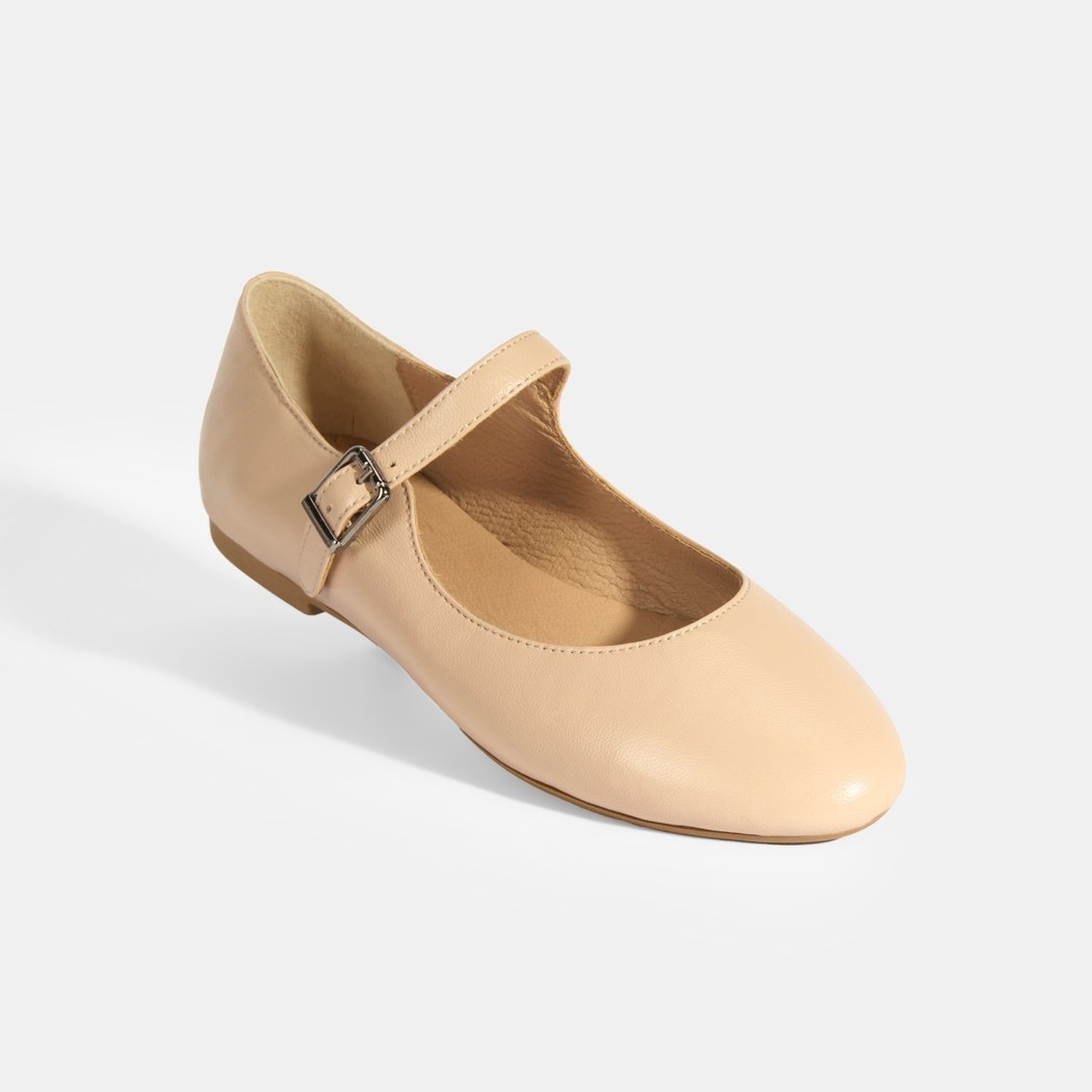 Kadın Ten Deri Mary Jane Babet