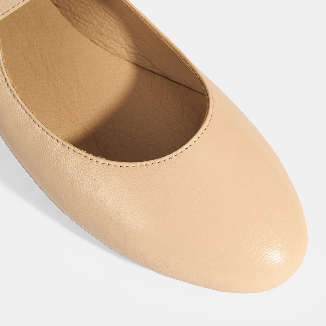 Kadın Ten Deri Mary Jane Babet