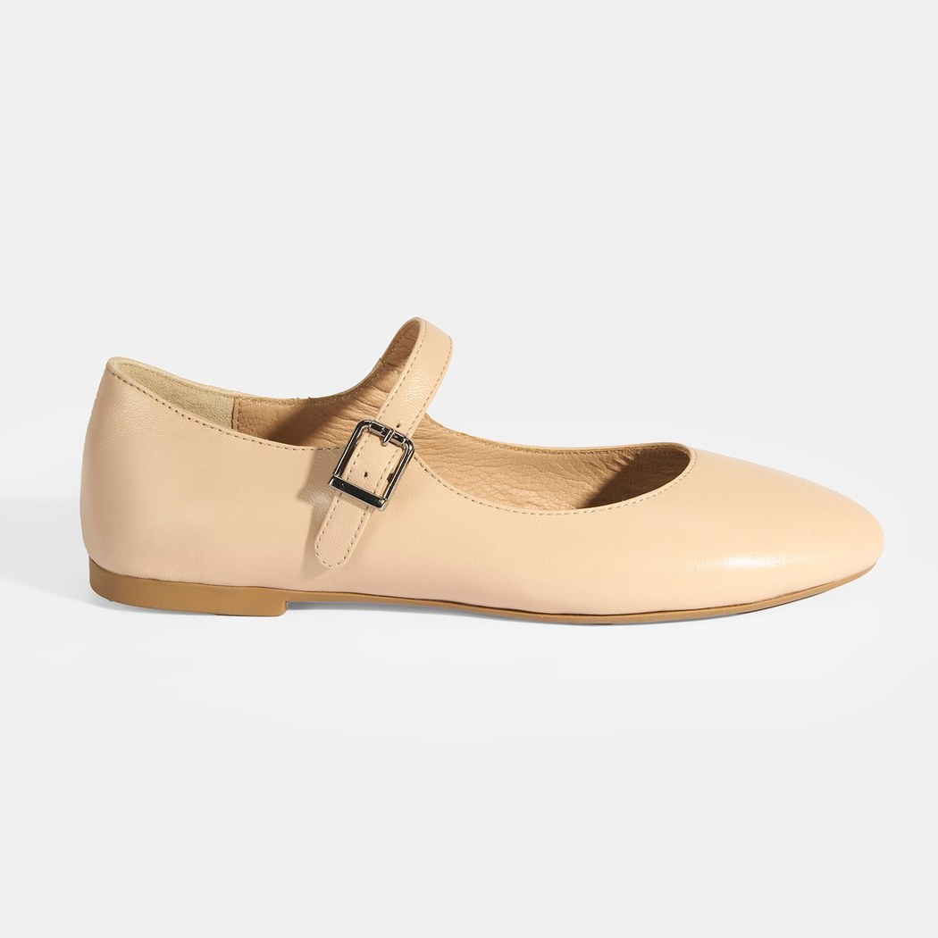 Kadın Ten Deri Mary Jane Babet