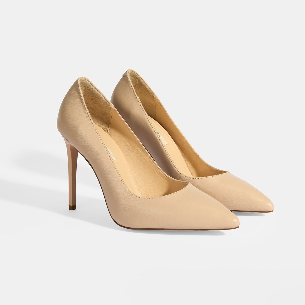 Kadın Ten Deri Topuklu Klasik Ayakkabı
