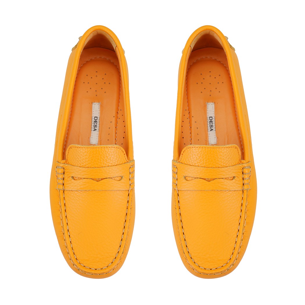 Kadın Turuncu Deri Loafer