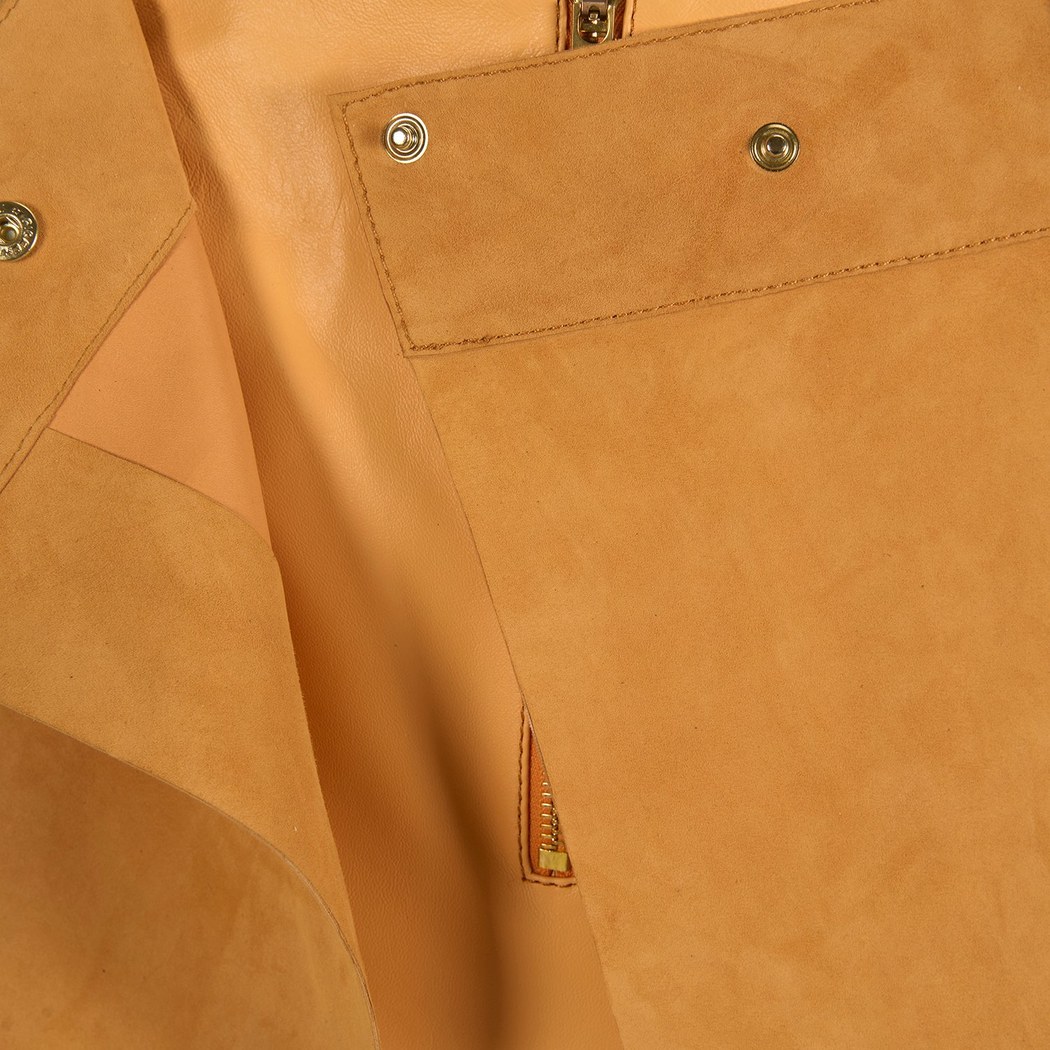 Kadın Turuncu Mini Süet Etek 