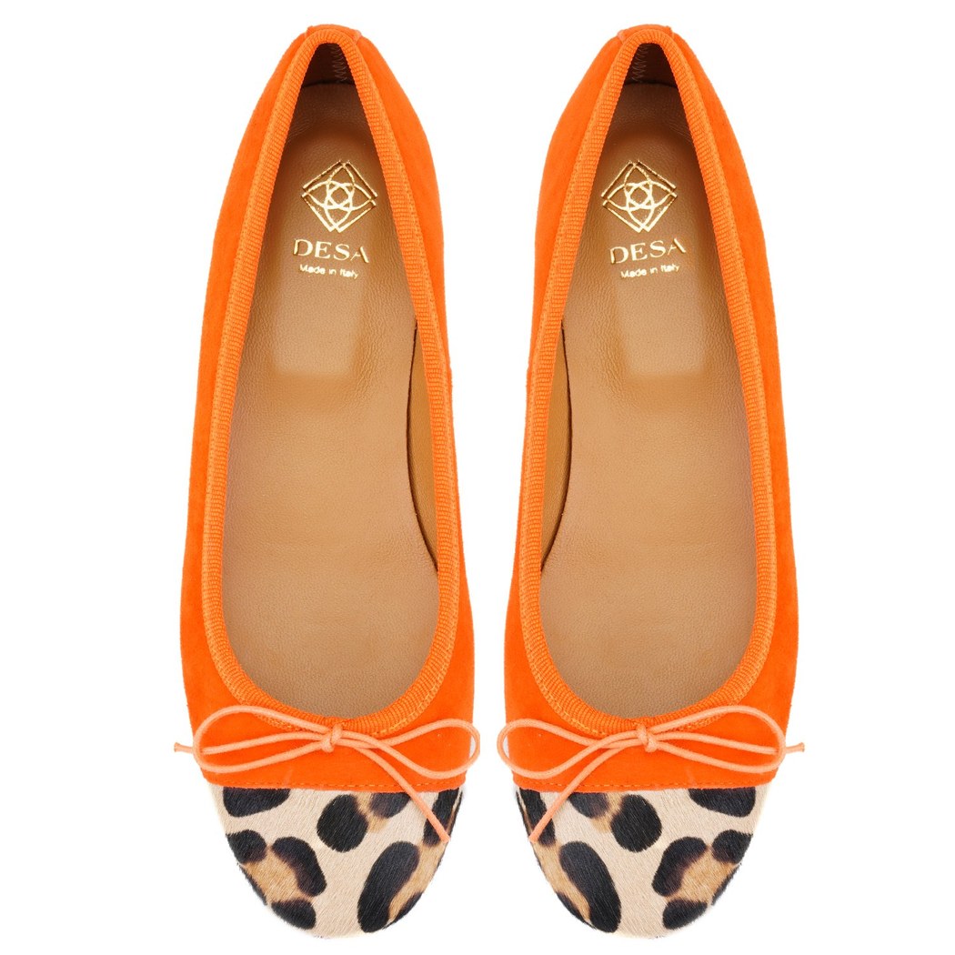 Kadın Turuncu Süet Deri Babet