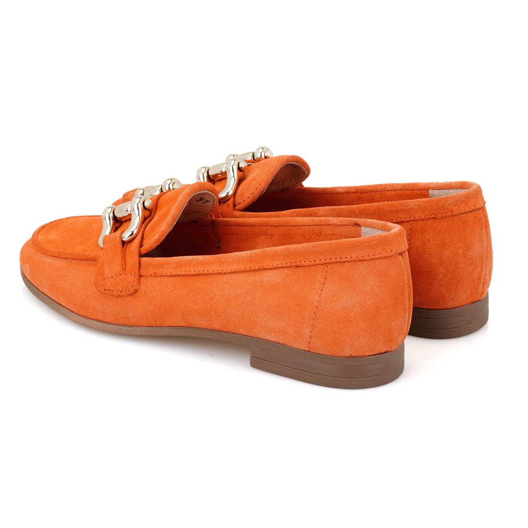 Kadın Turuncu Süet Deri Loafer