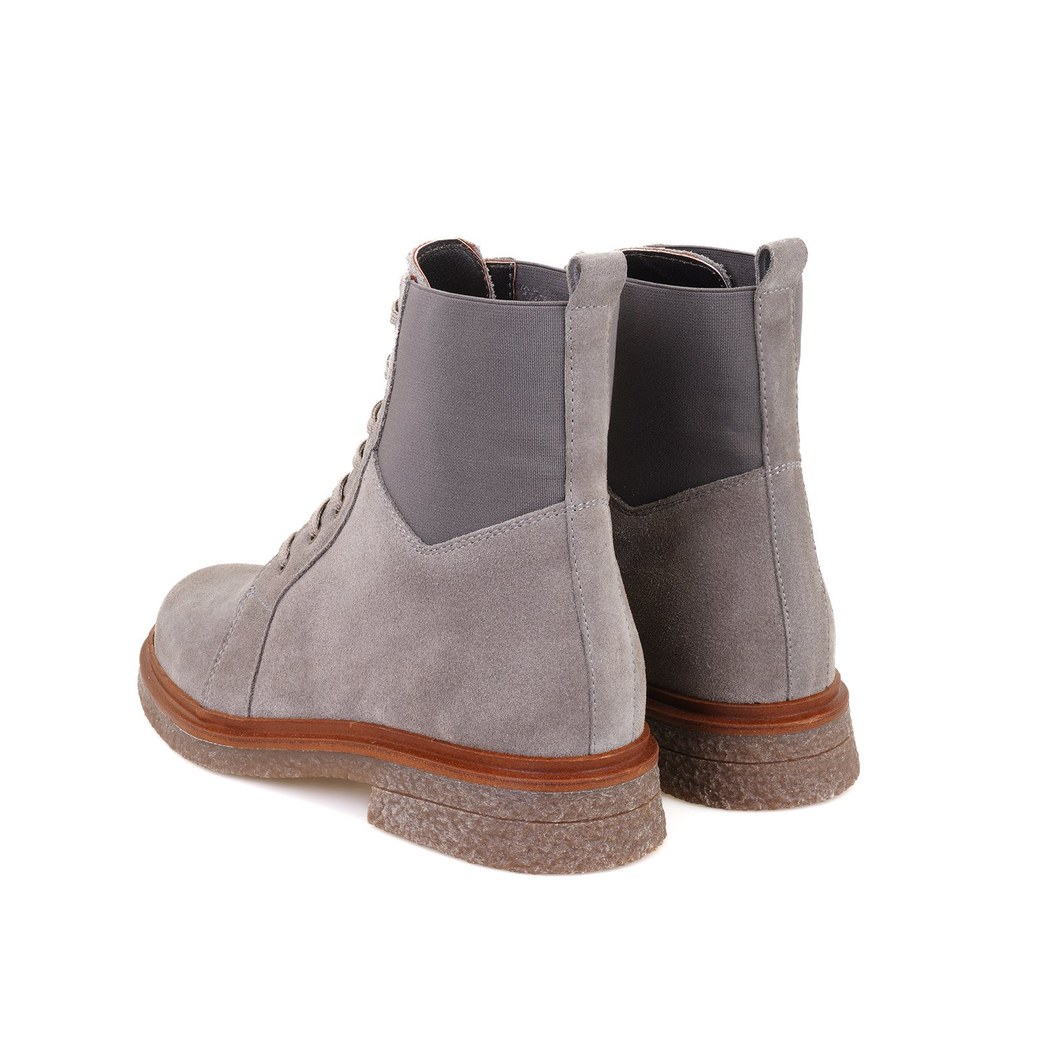 Kadın Vizon Bağcıklı Süet Deri Postal Bot