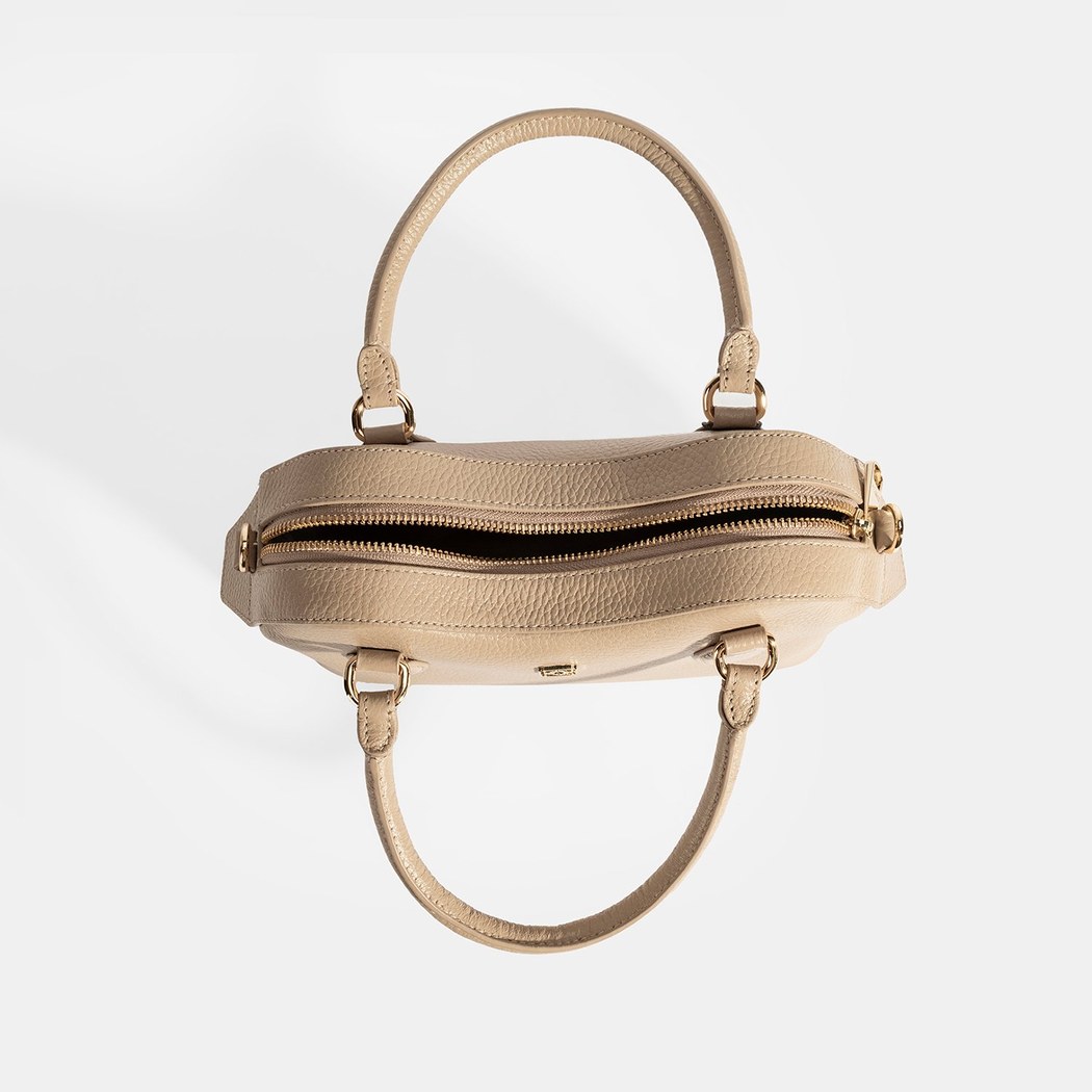 Kadın Vizon Deri Çanta Aksesuarlı Mini El Çantası