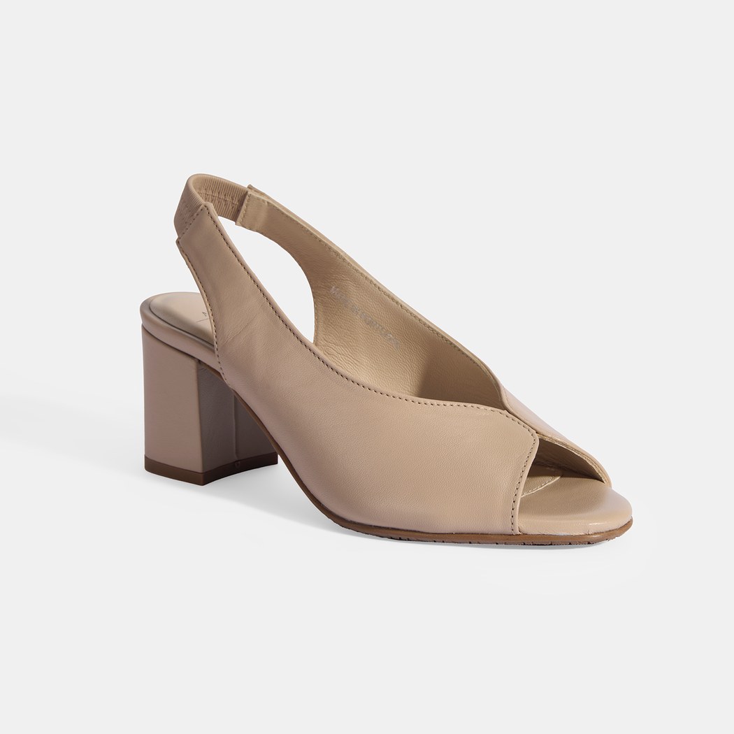 Kadın Vizon DesaComfort Lastik Bantlı Slingback Topuklu Ayakkabı