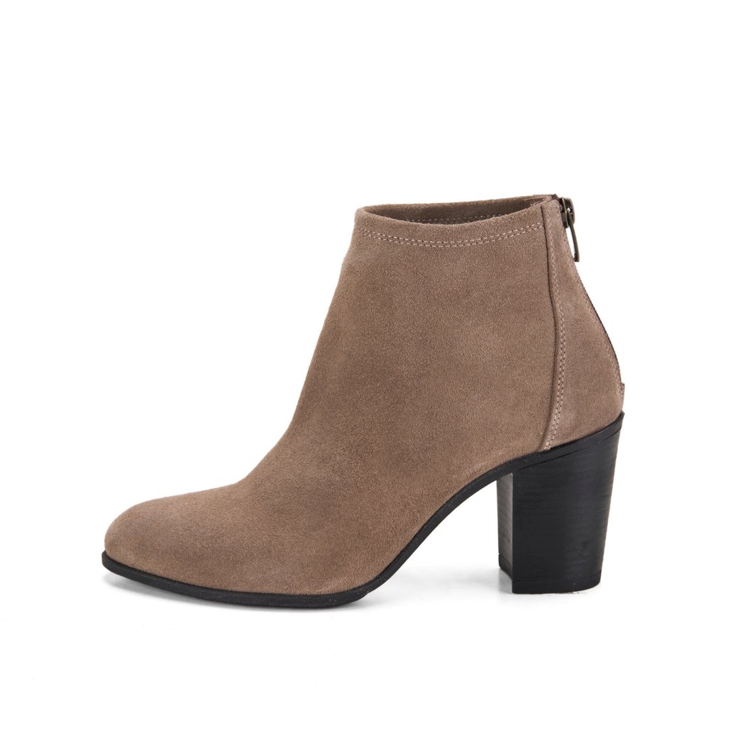 Kadın Vizon Fermuarlı Topuklu Süet Bot